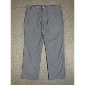 Berle Vintage Pant Mens 36x29 Blue White Railroad Stripe Cotton Chino Flat Front